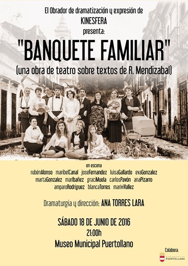 El Obrador de Dramatización de Kinesfera representará 'Banquete familiar' el 18 de junio en el Museo de Puertollano