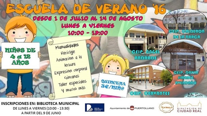 Cuatro centros educativos de Puertollano tendrán Escuela de Verano para niños menores de doce años