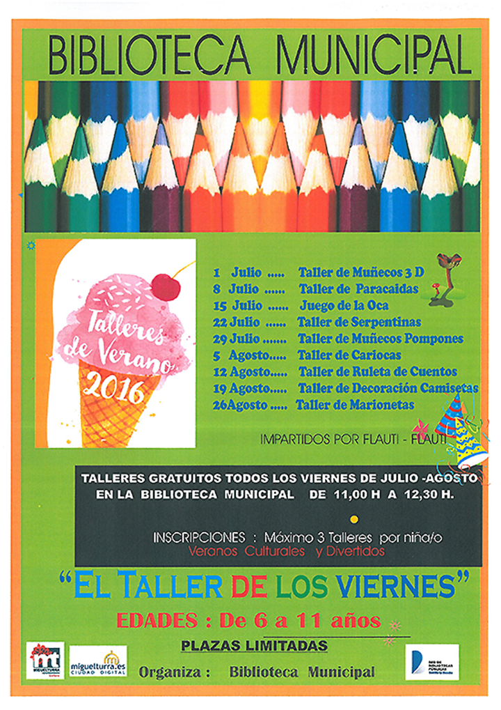 Cartel informativo de los talleres