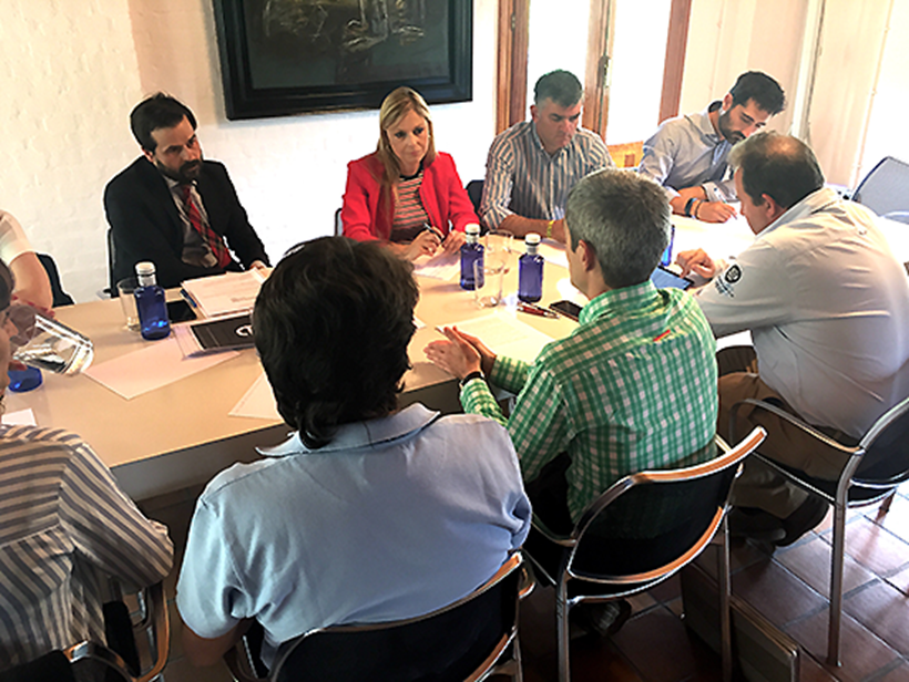 La consejera de Fomento del Gobierno regional, Elena de la Cruz, en una reunión mantenida hoy en su visita a Manzanares
