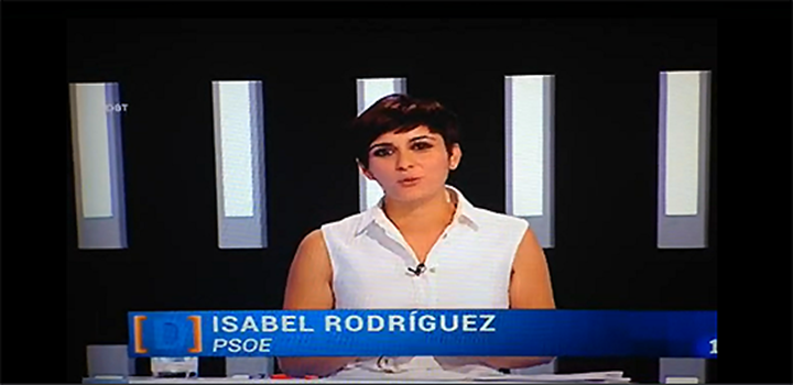 La cabeza de lista del PSOE al Congreso por Ciudad Real, Isabel Rodríguez, participó anoche en el debate a 7 organizado por RTVE