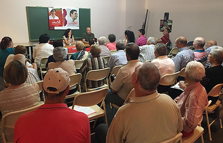  La candidata del PSOE al Congreso por Ciudad Real, Gema García, ha participado en un acto electoral en Porzuna