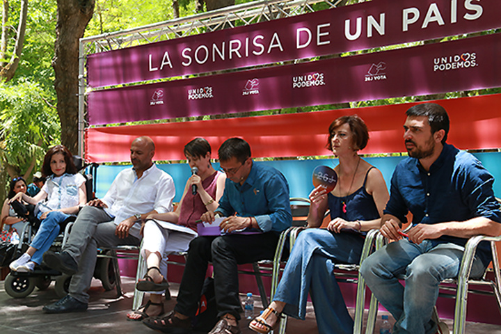 Participantes en el acto electoral que Unidos Podemos celebró en Albacete