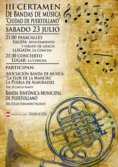 La Puebla de Almoradiel participará en el III Certamen de Bandas de Música Ciudad de Puertollano