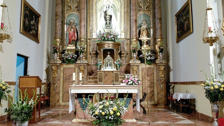 Aspecto que presenta el templo de cara a la novena. Imagen facilitada por la Hermandad.