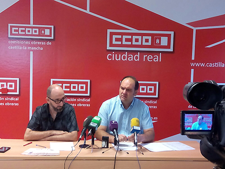 El secretario general de CCOO-Ciudad Real, José Manuel Muñoz. ha comparecido en rueda de prensa