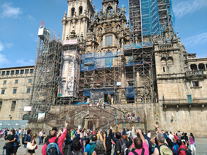 Los pacientes a su llegada al la catedral