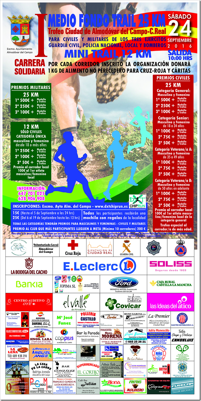 Cartel definitivo de la prueba y premios.