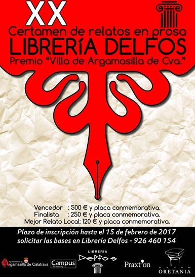 0 Cartel del XX Certamen de Relatos librería Delfos 2017