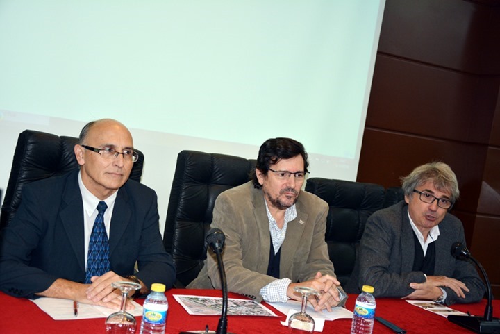 De izd. a dcha. Porfirio Sanz, Matías Barchino y Jorge Onrubia