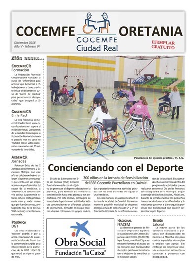 Portada del peri&oacute;dico Cocemfe-Oretania, 64