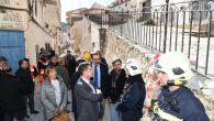 El presidente García-Page visita la zona afectada por el desprendimiento en Alcalá del Júcar