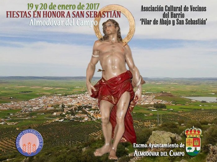 cartel de las fiestas de San Sebastián en Almodóvar del Campo