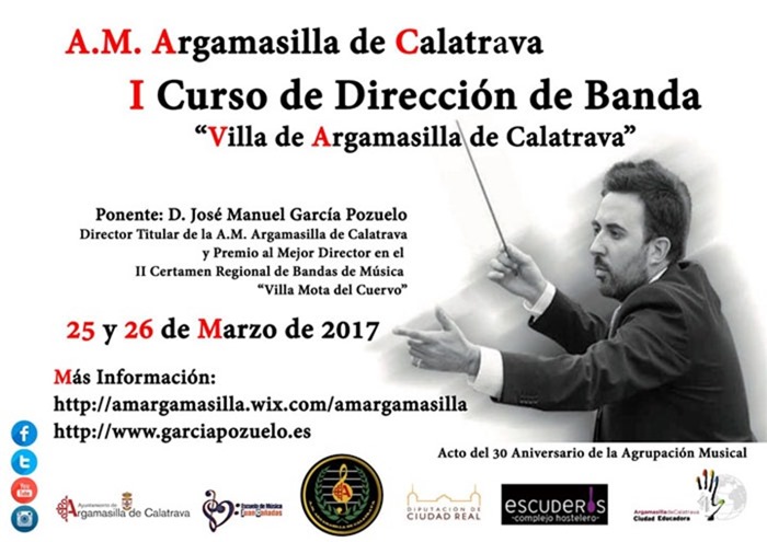 Cartel del I Curso de Dirección de Banda Villa de Argamasilla