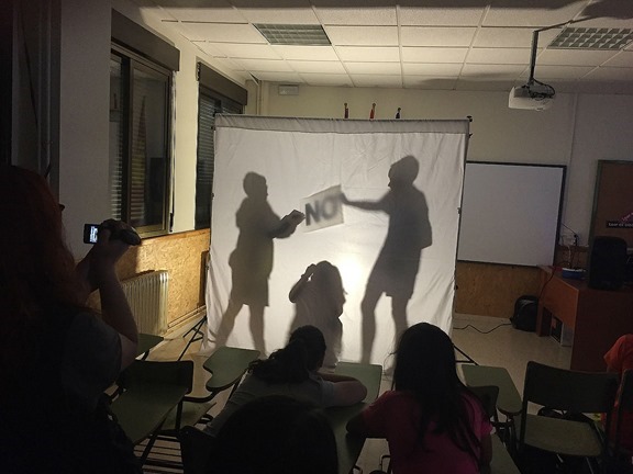 Otro momento del taller celebrado en el IES 'Alonso Qujiano'