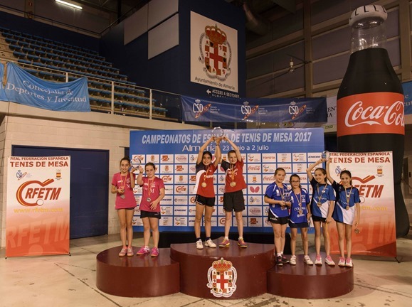 Podium benjamín femenino-equipos