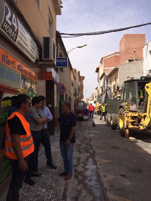 Valverde y Labrador visitando la obra de la calle Cristo