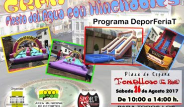 Gran Fiesta del Agua con hinchables en la Plaza de España de Tomelloso el próximo día 26