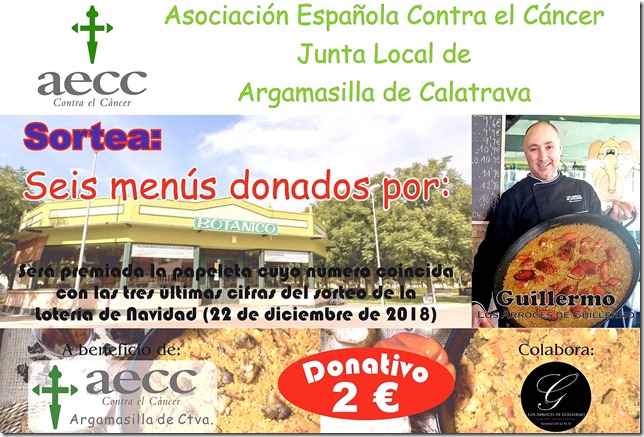 Ya se puede colaborar con las papeletas navide&ntilde;as de la Asociaci&oacute;n Contra el C&aacute;ncer de Argamasilla de Calatrava