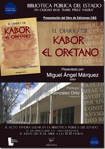 Cartel de la presentación en la Biblioteca de Ciudad Real