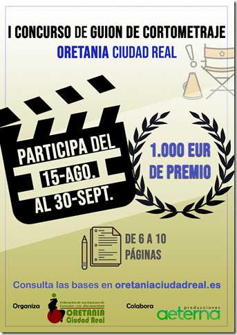 Cartel del concurso NACIONAL de cortos de Oretania Ciudad Real