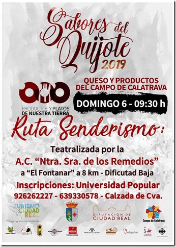 Cartel de la ruta de senderismo teatralizada por la A.C. Ntra. Sra. de los Remedios de Calzada de Calatrava