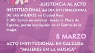 Calzada de Calatrava llevará a cabo diversas actividades con motivo del Día Internacional de la Mujer