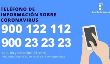 El Gobierno de Castilla-La Mancha habilita una nueva línea telefónica gratuita para ofrecer recomendaciones sanitarias ante la presencia de síntomas por coronavirus: el 900 232323