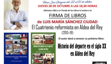 El historiador y escritor aldeano Luis María Sánchez Ciudad dará a conocer su libro sobre la “Historia del deporte en el siglo XX en Aldea del Rey”