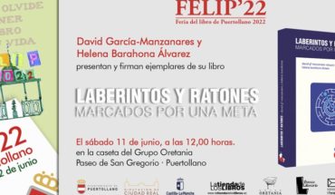 Mañana en La Feria del Libro de Puertollano, David García-Manzanares y Helena Barahona, firmarán “Laberintos y Ratones Marcados por una Meta”
