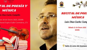 La poesía de Luis Díaz-Cacho presente en diferentes localidades del territorio nacional. Lorca y Moratalla la acogen en este mes de enero