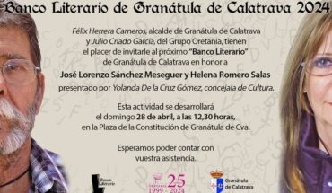 Doble ‘Banco Literario’ en Granátula de Calatrava, para Helena Romero Salas y José Lorenzo Sánchez Meseguer