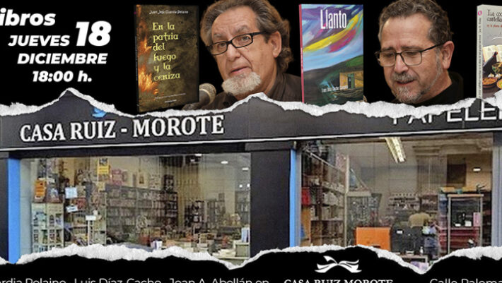 Díaz-Cacho, Guardia Polaino y Joan A. Abellán firmarán ejemplares de sus obras en Casa Ruiz Morote el jueves 18 de diciembre